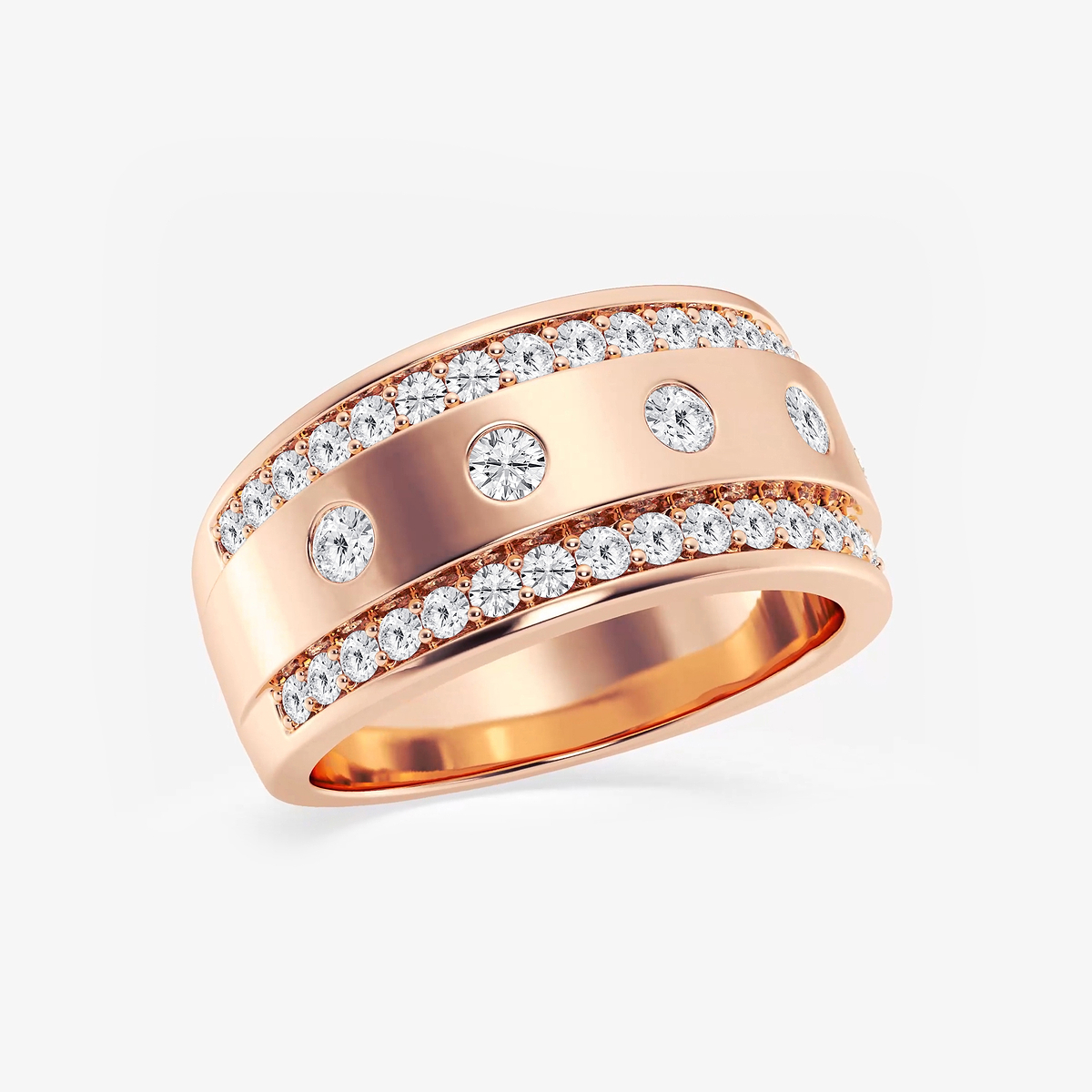 Additional Image 1 for  1 1/4 ctw Round Lab Grown Diamond Men\'s Floating Wedding Band