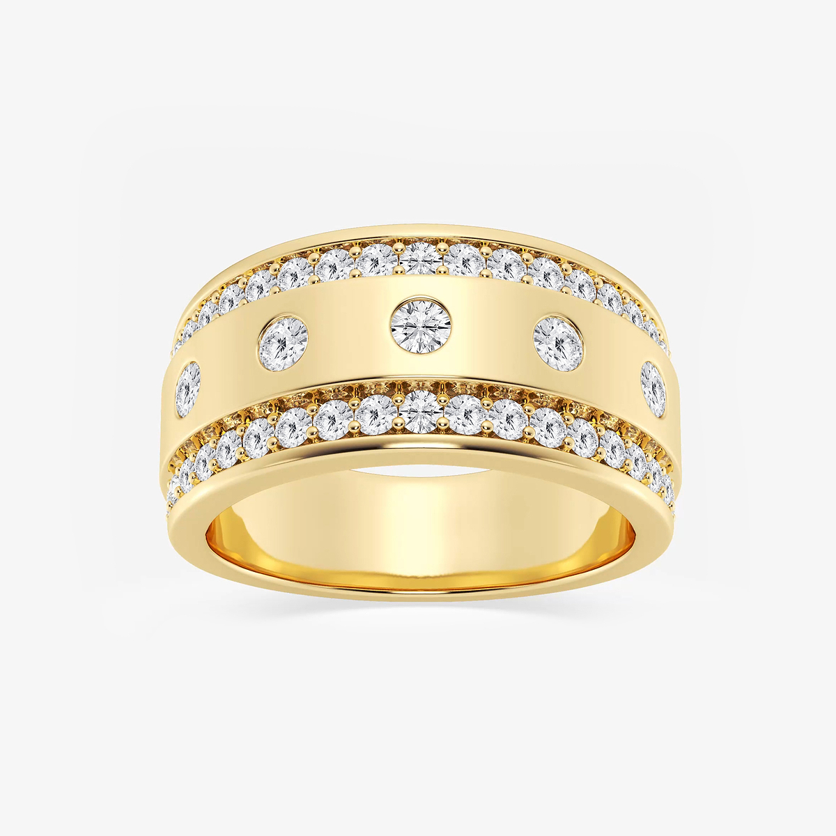 1 1/4 ctw Round Lab Grown Diamond Men\'s Floating Wedding Band