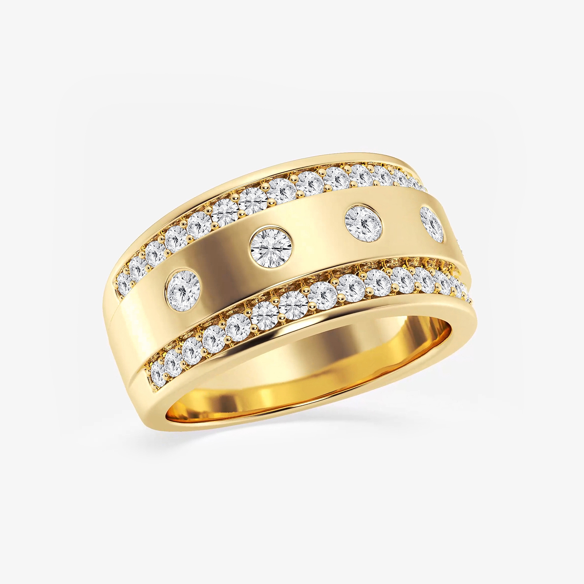 Additional Image 1 for  1 1/4 ctw Round Lab Grown Diamond Men\'s Floating Wedding Band