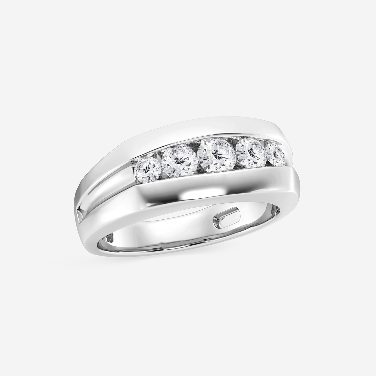 Additional Image 1 for  1/2 ctw Round Lab Grown Diamond Five-Stone Wedding Band