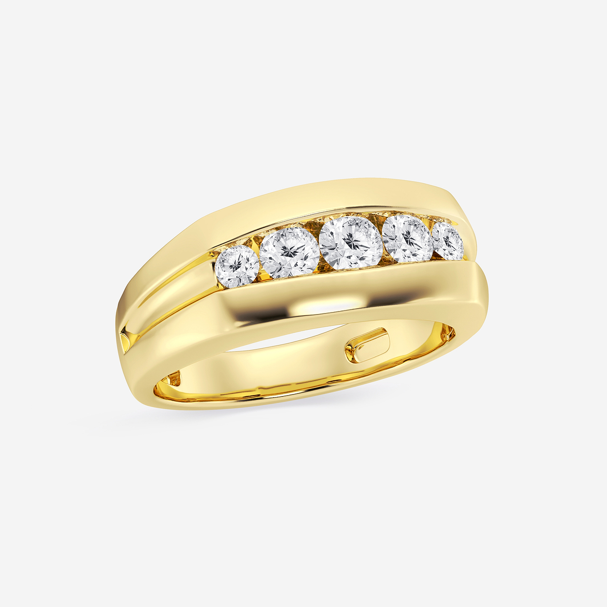 Additional Image 1 for  1/2 ctw Round Lab Grown Diamond Five-Stone Wedding Band