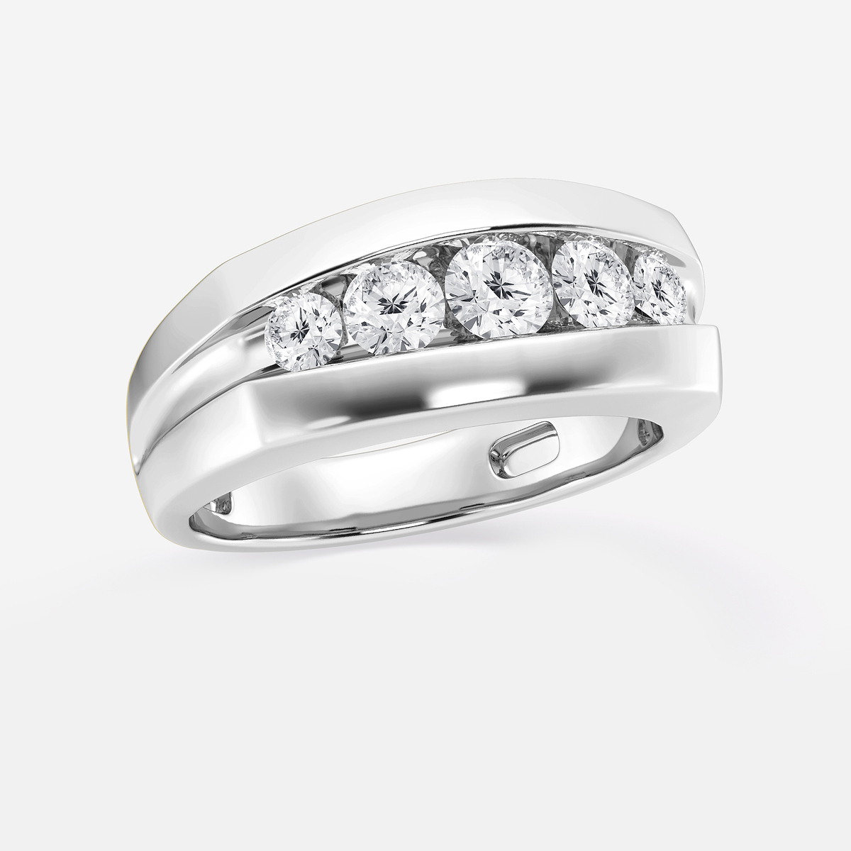 Additional Image 1 for  1 ctw Round Lab Grown Diamond Five-Stone Wedding Band