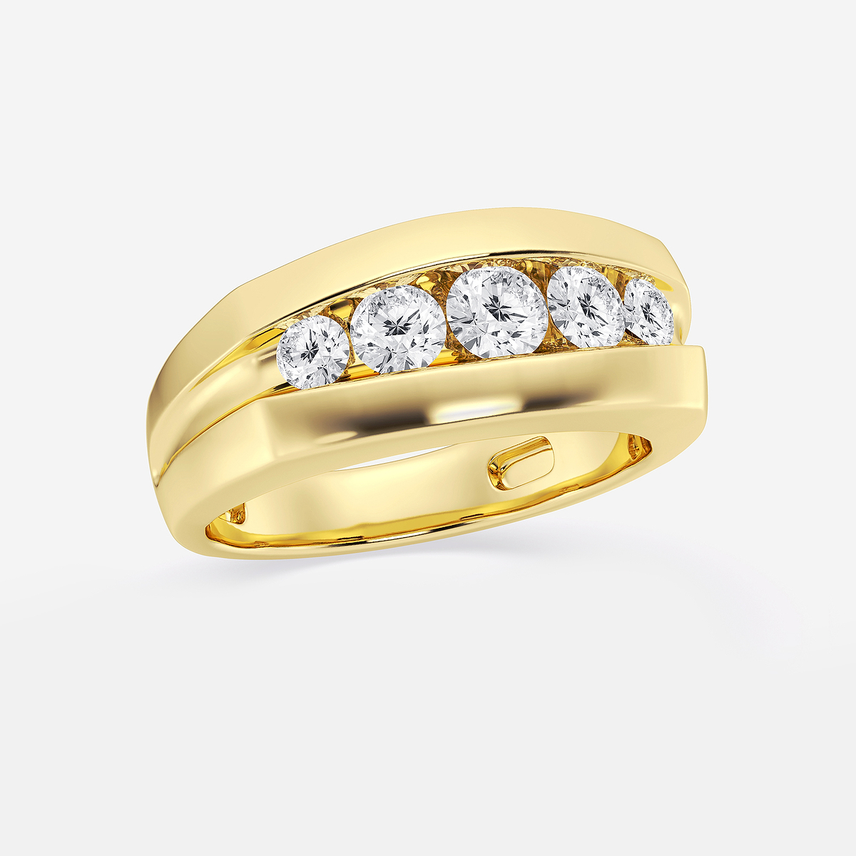 Additional Image 1 for  1 ctw Round Lab Grown Diamond Five-Stone Wedding Band