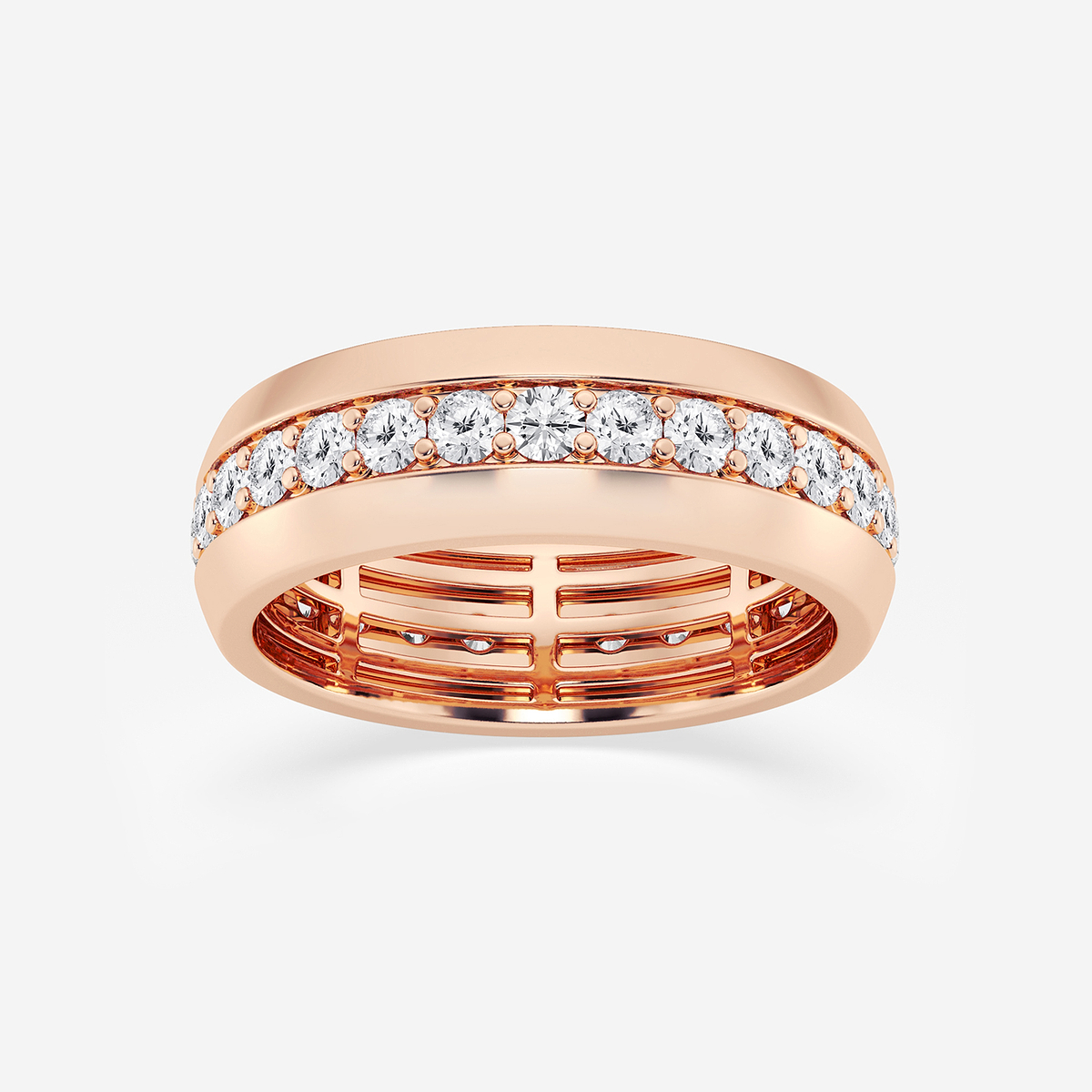 2 ctw Round Lab Grown Diamond Men\'s Eternity Band - 7.3mm Width