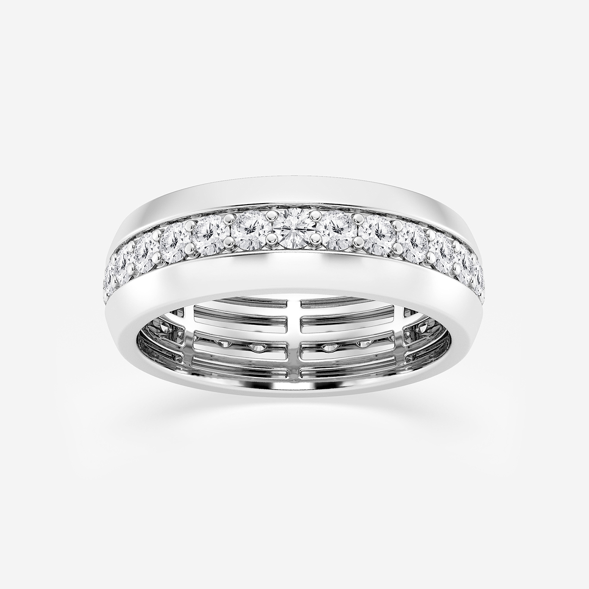 2 ctw Round Lab Grown Diamond Men\'s Eternity Band - 7.3mm Width