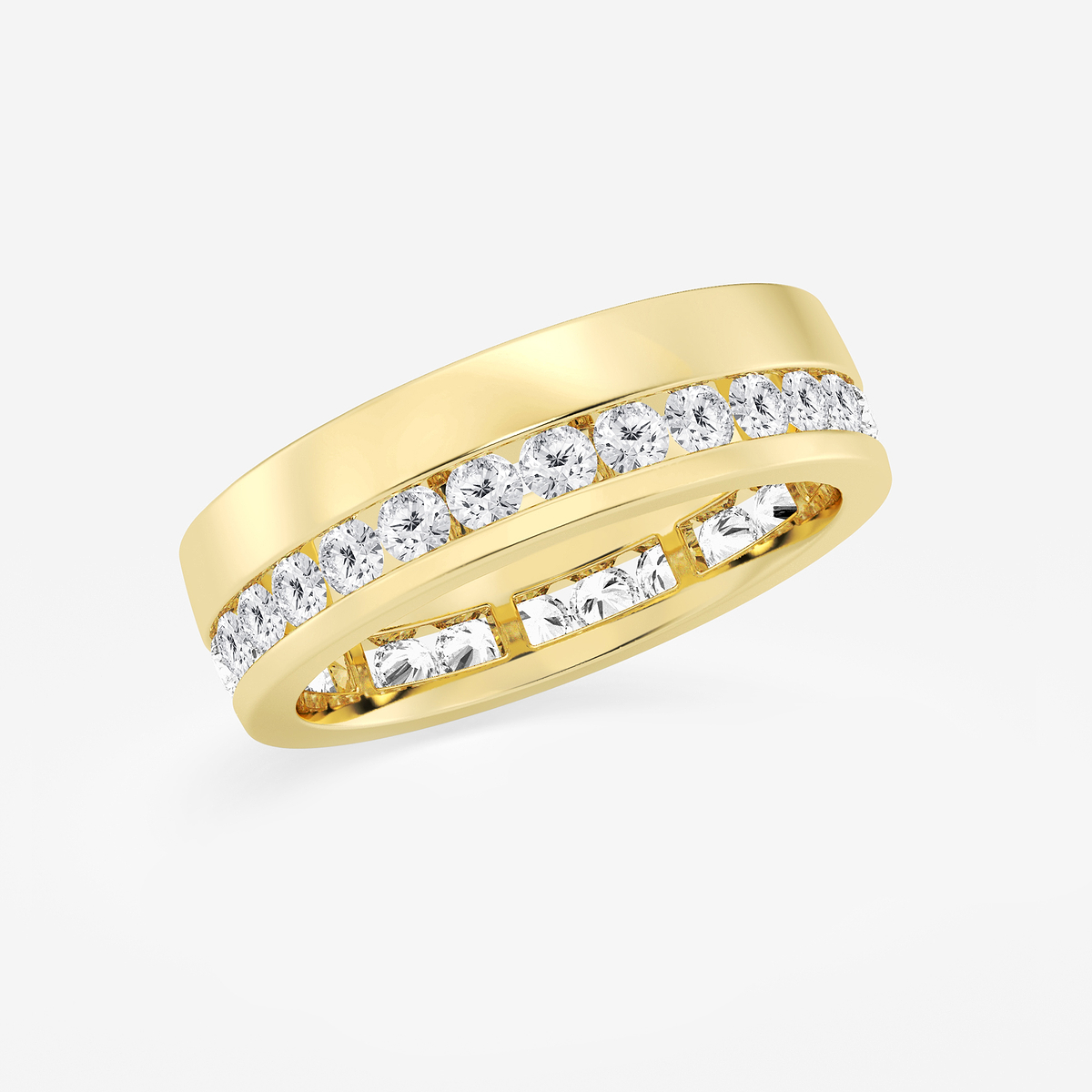 Additional Image 1 for  2 ctw Round Lab Grown Diamond High Polish Men\'s Eternity Band  - 6.7mm Width