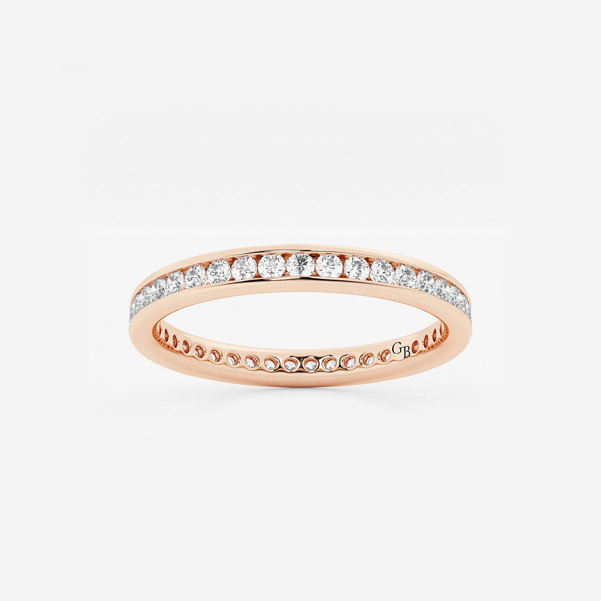 1/2 ctw Round Lab Grown Diamond Channel Set Eternity Band - 2.2mm Width