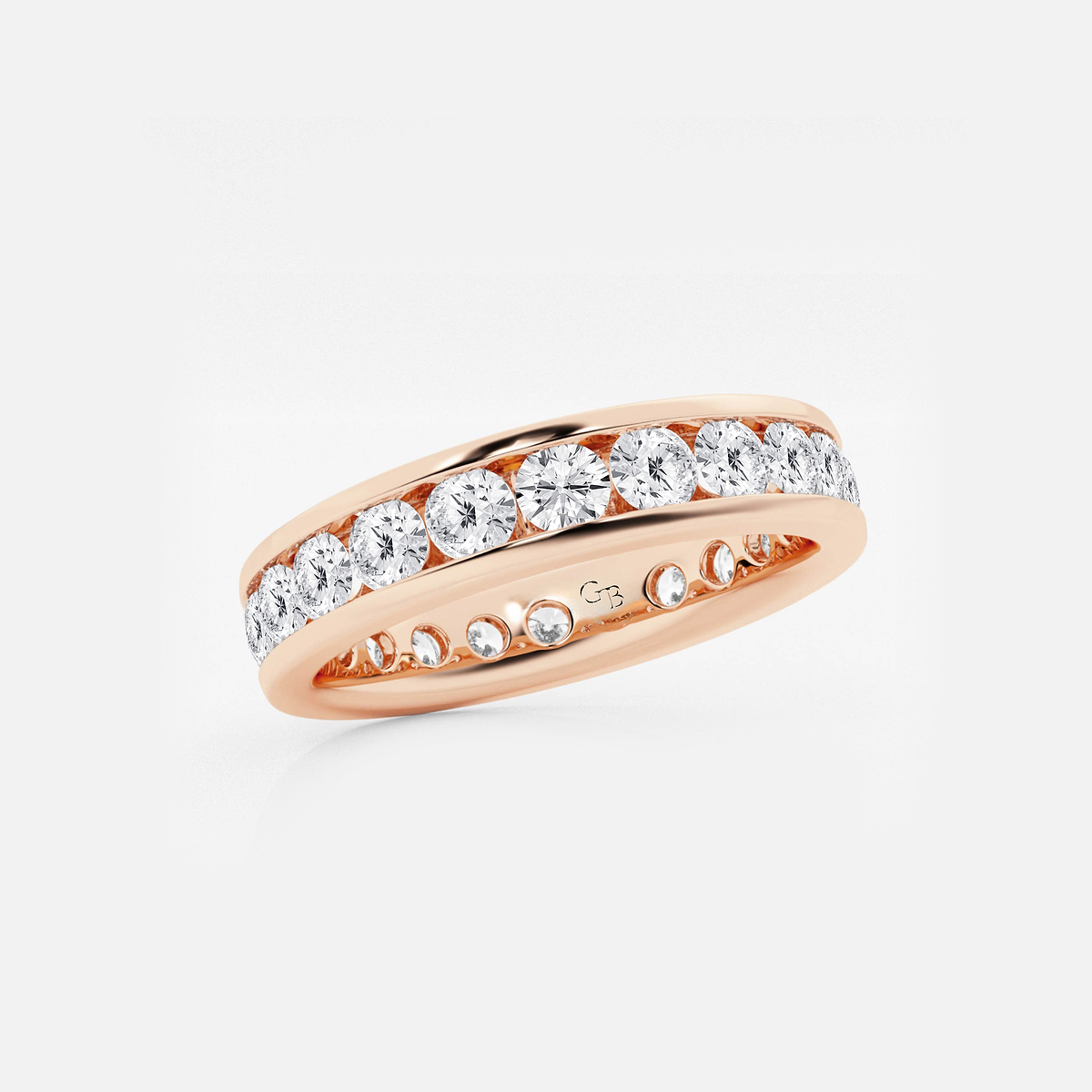 Additional Image 1 for  2 ctw Round Lab Grown Diamond Channel Set Eternity Band - 4.1mm Width