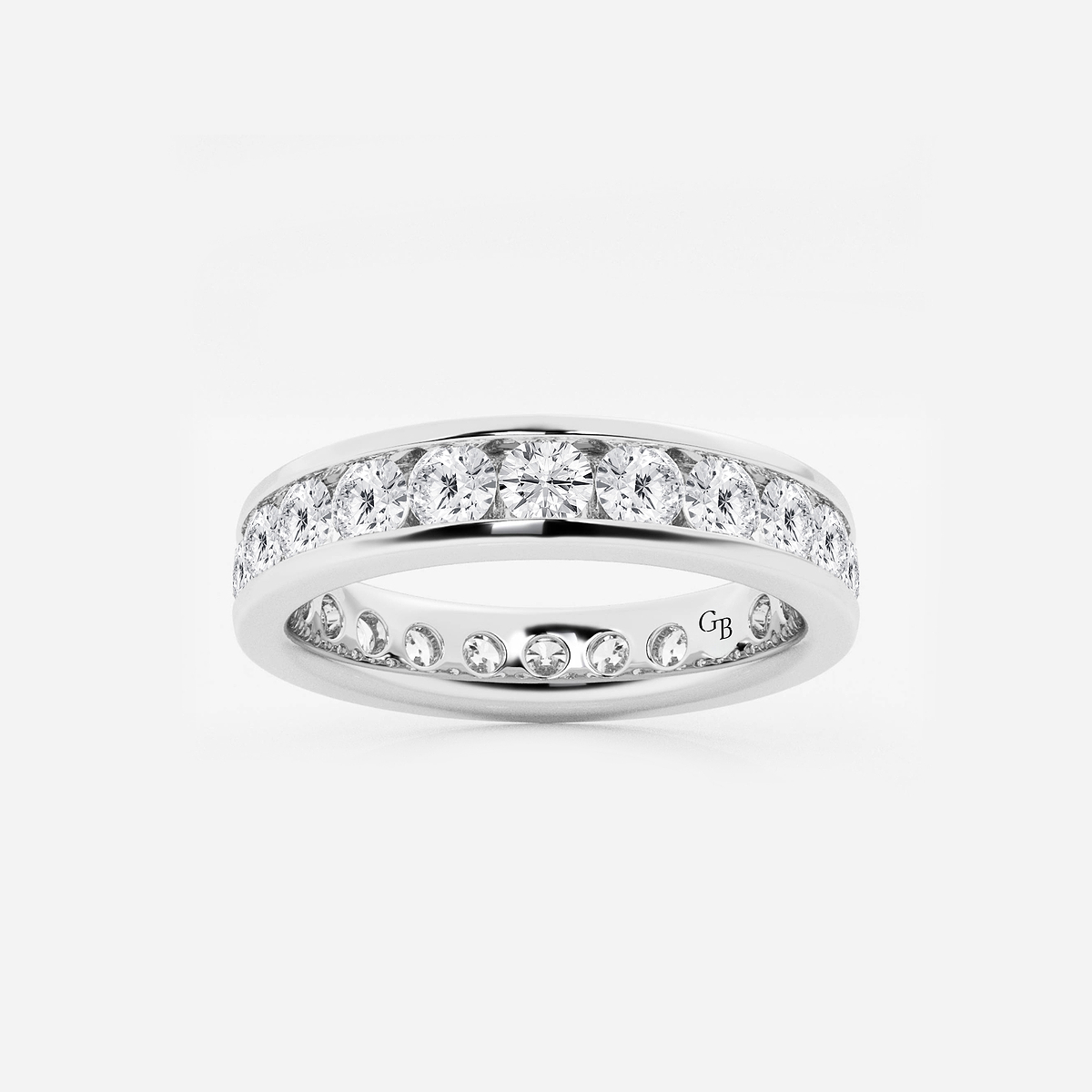 2 ctw Round Lab Grown Diamond Channel Set Eternity Band - 4.1mm Width