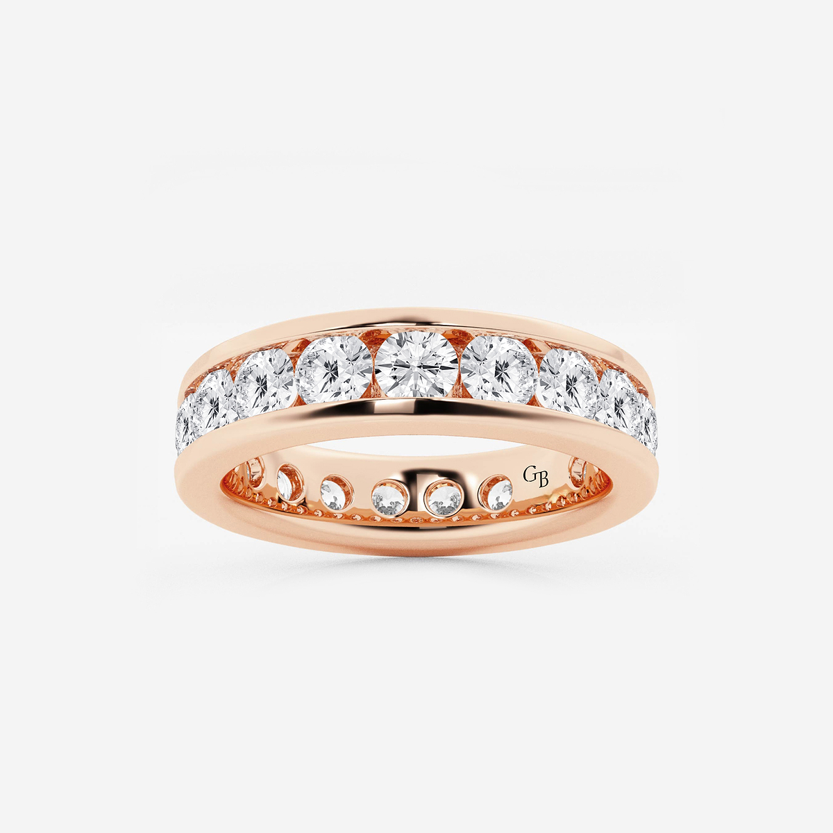 3 ctw Round Lab Grown Diamond Channel Set Eternity Band - 4.8mm Width