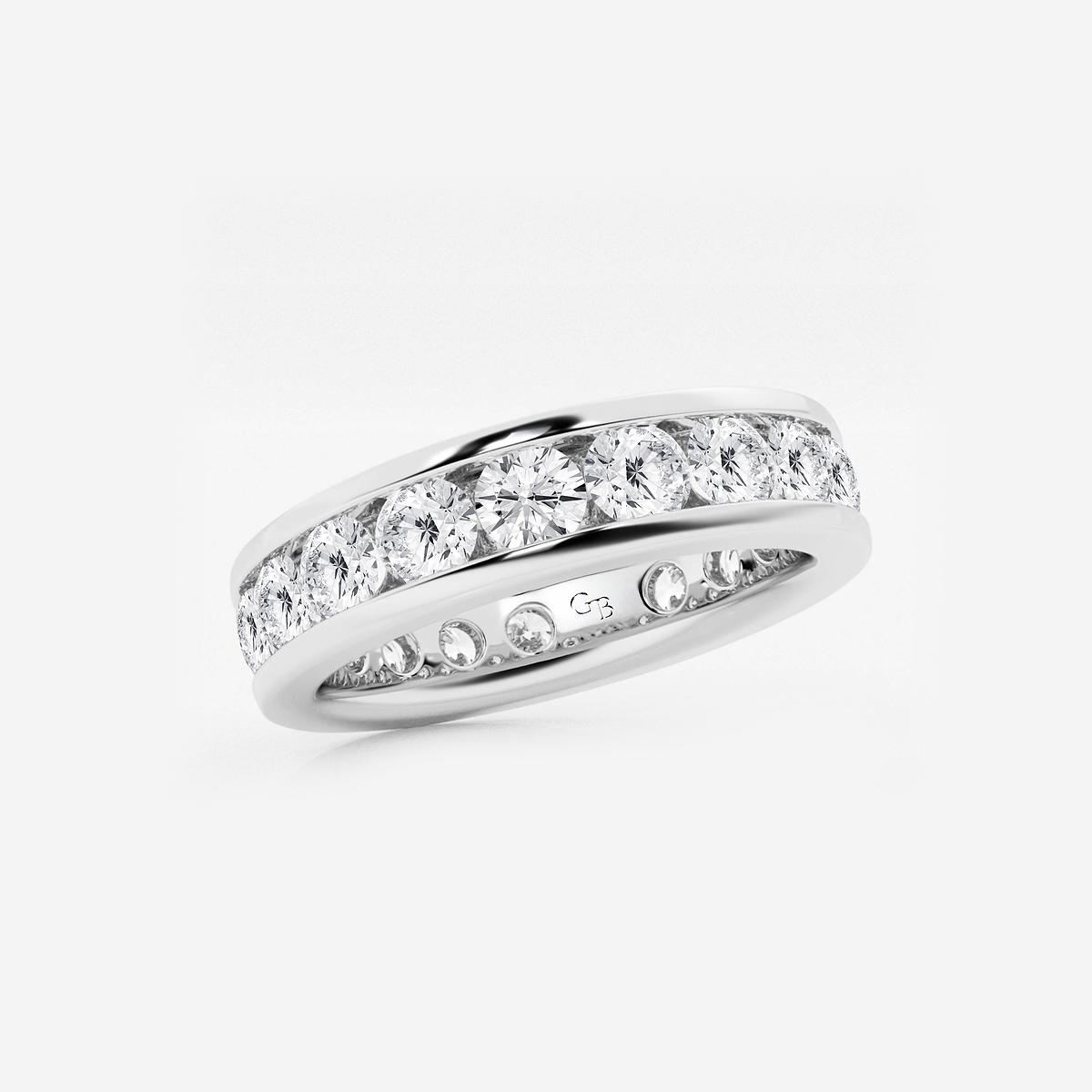 Additional Image 1 for  3 ctw Round Lab Grown Diamond Channel Set Eternity Band - 4.8mm Width