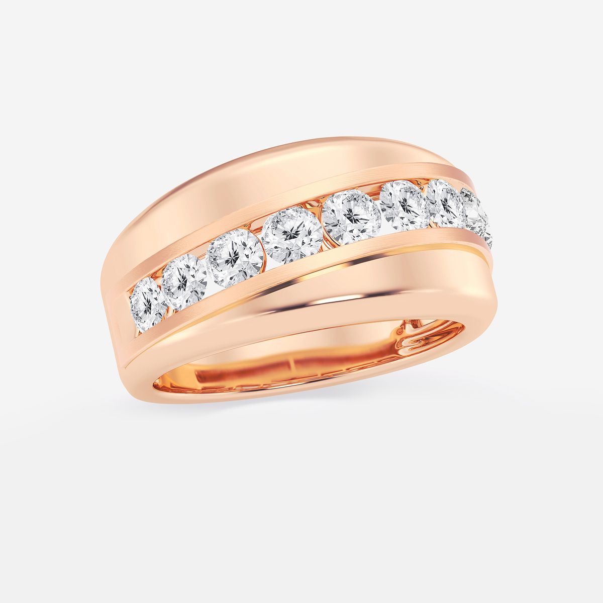 Additional Image 1 for  1 ctw Round Lab Grown Diamond Nine-Stone Wedding Band