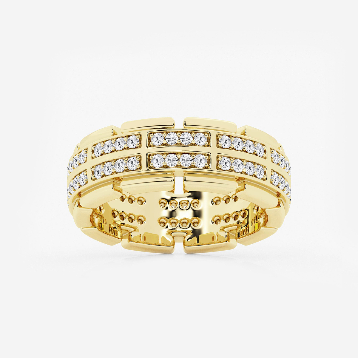 1 ctw Round Lab Grown Diamond Men\'s Multi-Row Eternity Band - 8.1mm Width