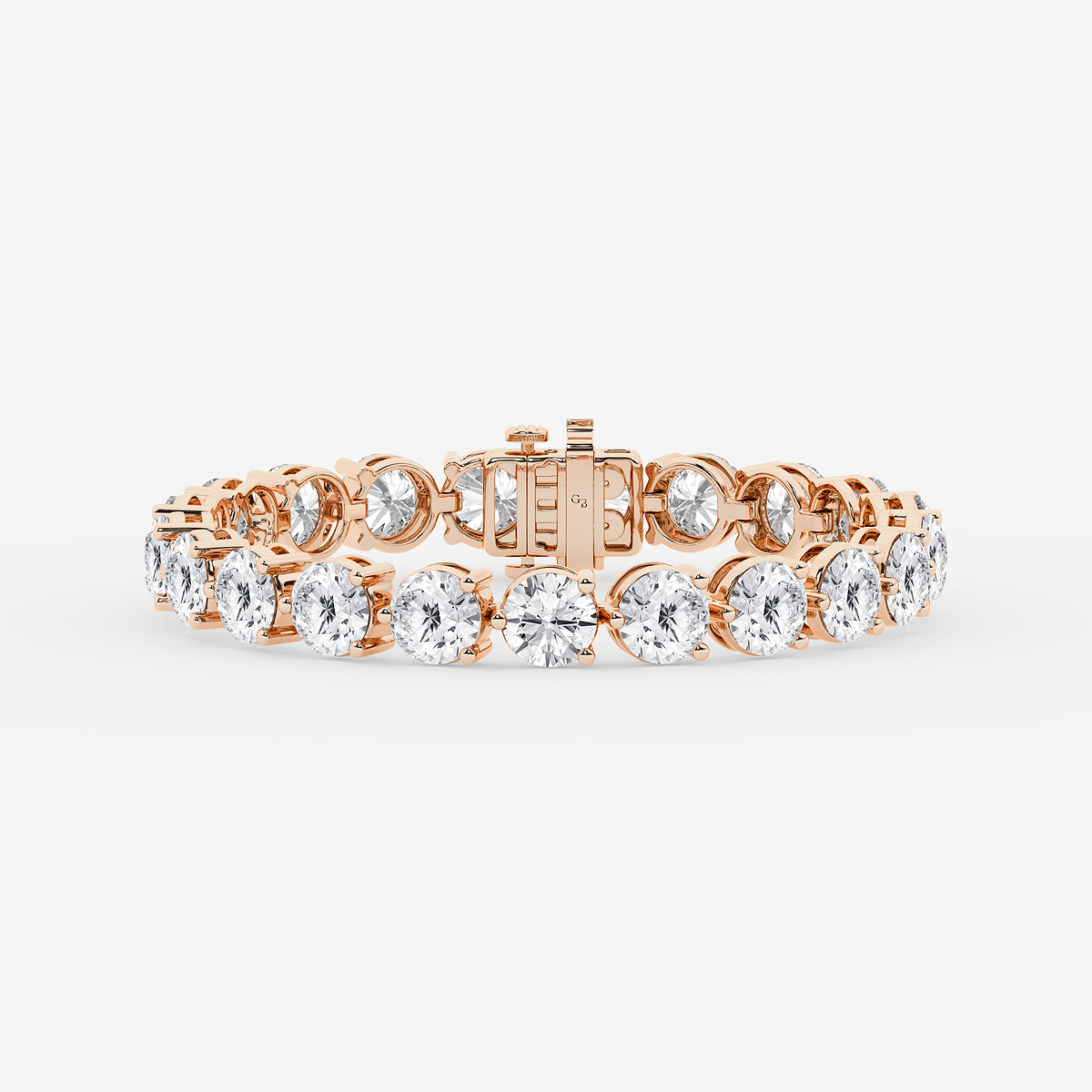 30 ctw Round Lab Grown Diamond Three Prong Tennis Bracelet - 8 Inches