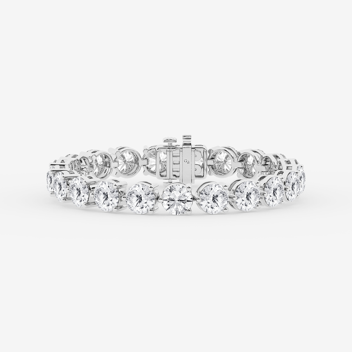 30 ctw Round Lab Grown Diamond Three Prong Tennis Bracelet - 8 Inches