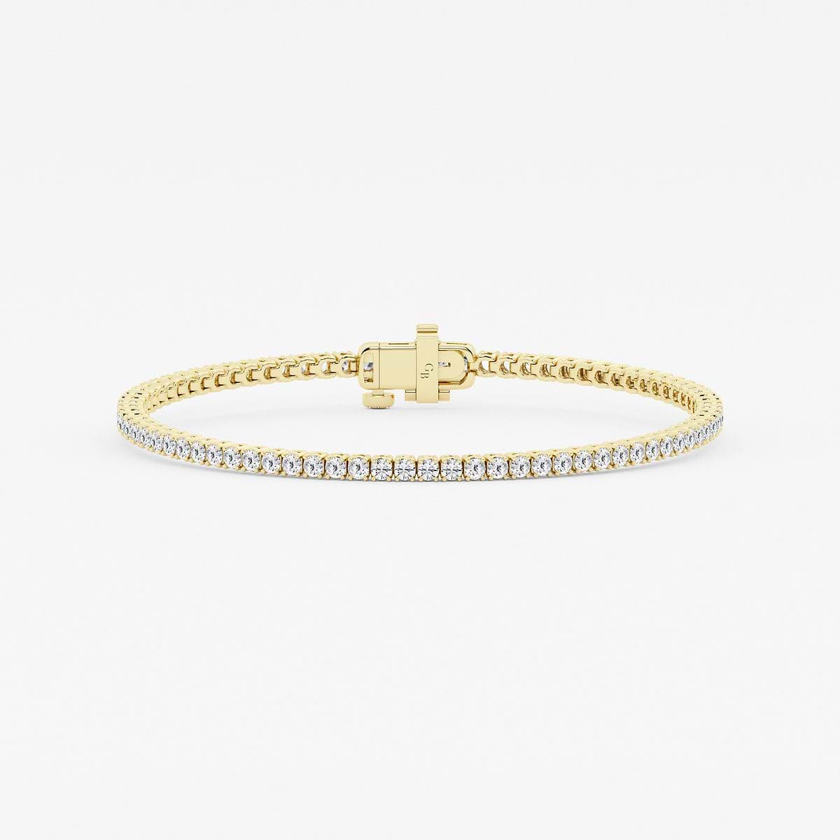 2 ctw Round Lab Grown Diamond Petite Tennis Bracelet - 7 Inches 14K Yellow Gold, FG, VS2+