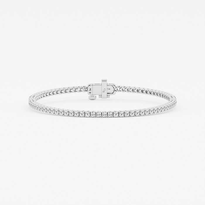Round Petite Tennis - 2 ctw Round Lab Grown Diamond Petite Tennis Bracelet - 6 Inches