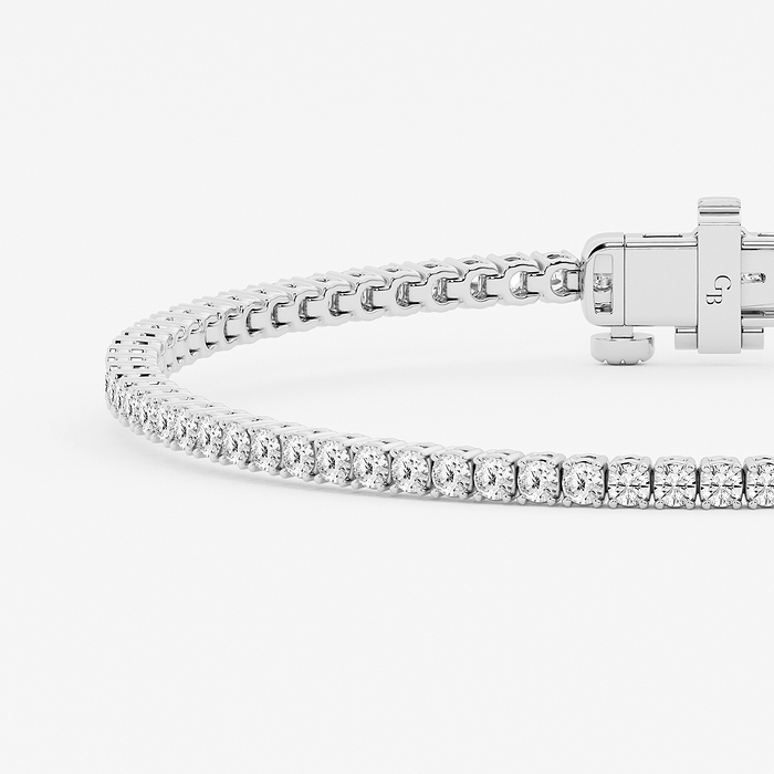 Round Petite Tennis - 2 ctw Round Lab Grown Diamond Petite Tennis Bracelet - 6 Inches