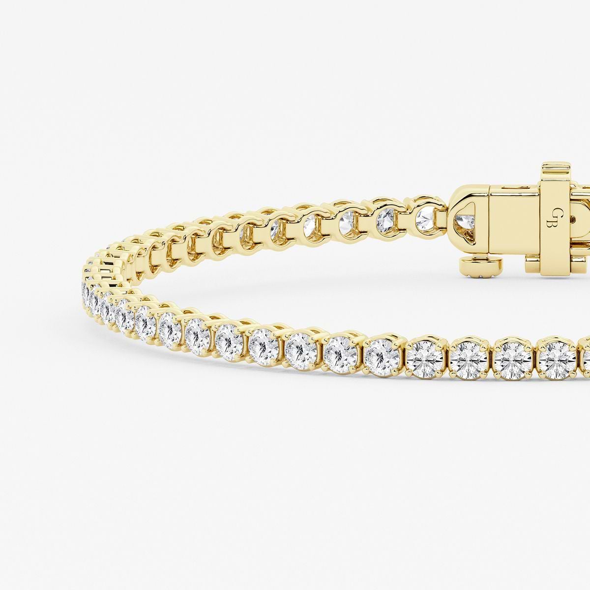 3 ctw Round Lab Grown Diamond Petite Tennis Bracelet - 8 Inches 14K Yellow Gold, F, VS2