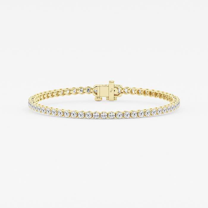 2 ctw Round Lab Grown Diamond Petite Tennis Bracelet - 7 Inches 14K Yellow Gold, FG, VS2+