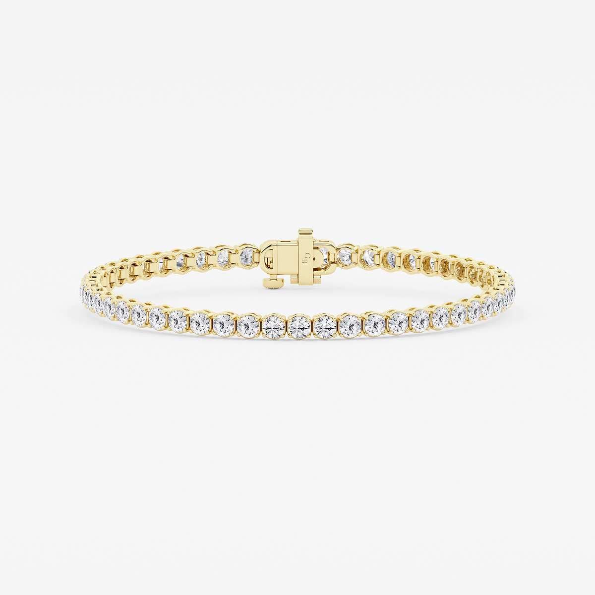 ctw Round Lab Grown Diamond Petite Tennis Bracelet Inches 14K Yellow  Gold, F, VS2