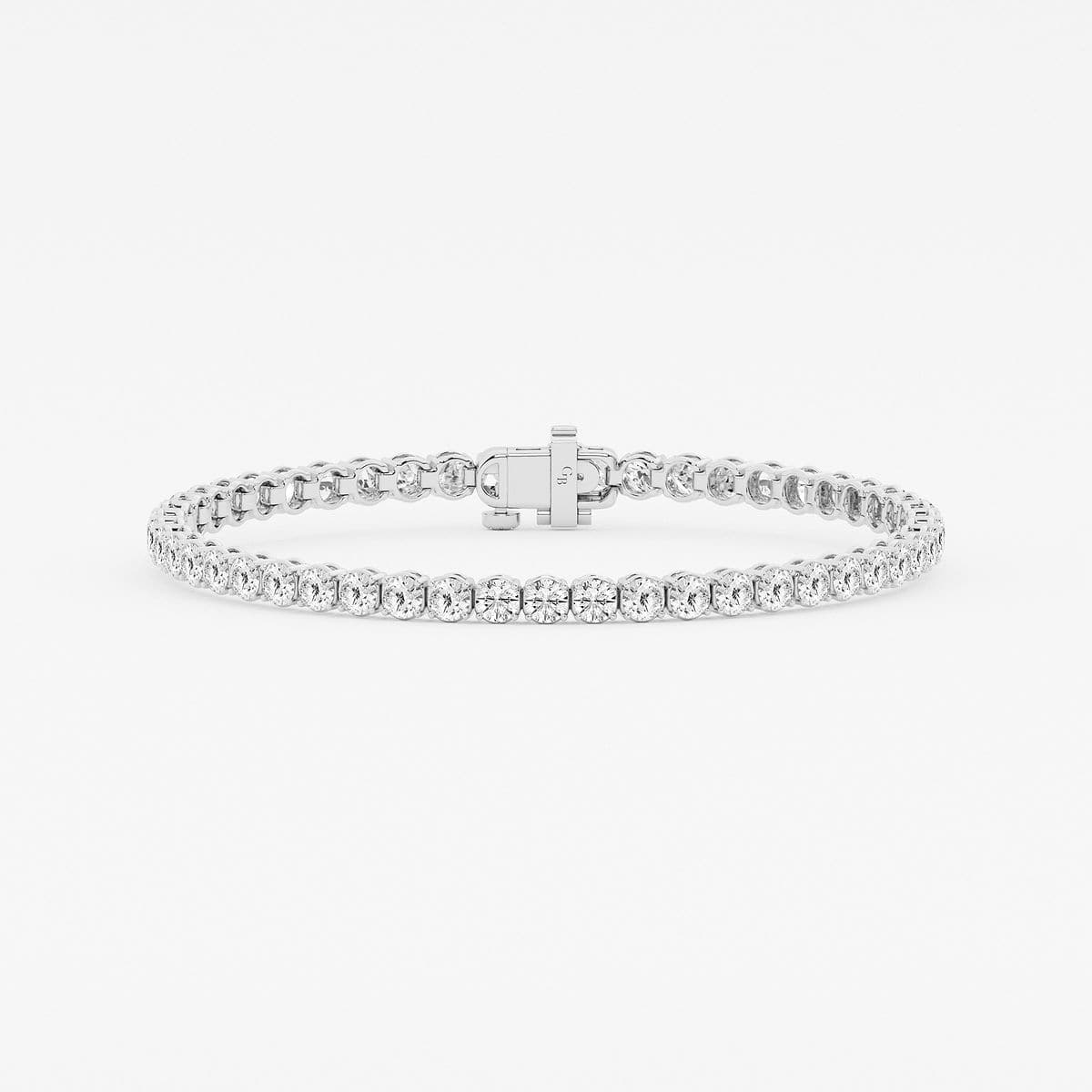 5 ctw Round Lab Grown Diamond Petite Tennis Bracelet - 8 Inches 14K White Gold, F, VS2