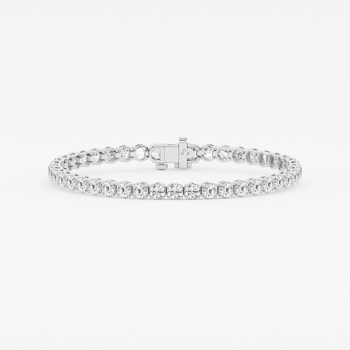 7 ctw Round Lab Grown Diamond Petite Tennis Bracelet - 8 Inches 14K White Gold, F, VS2