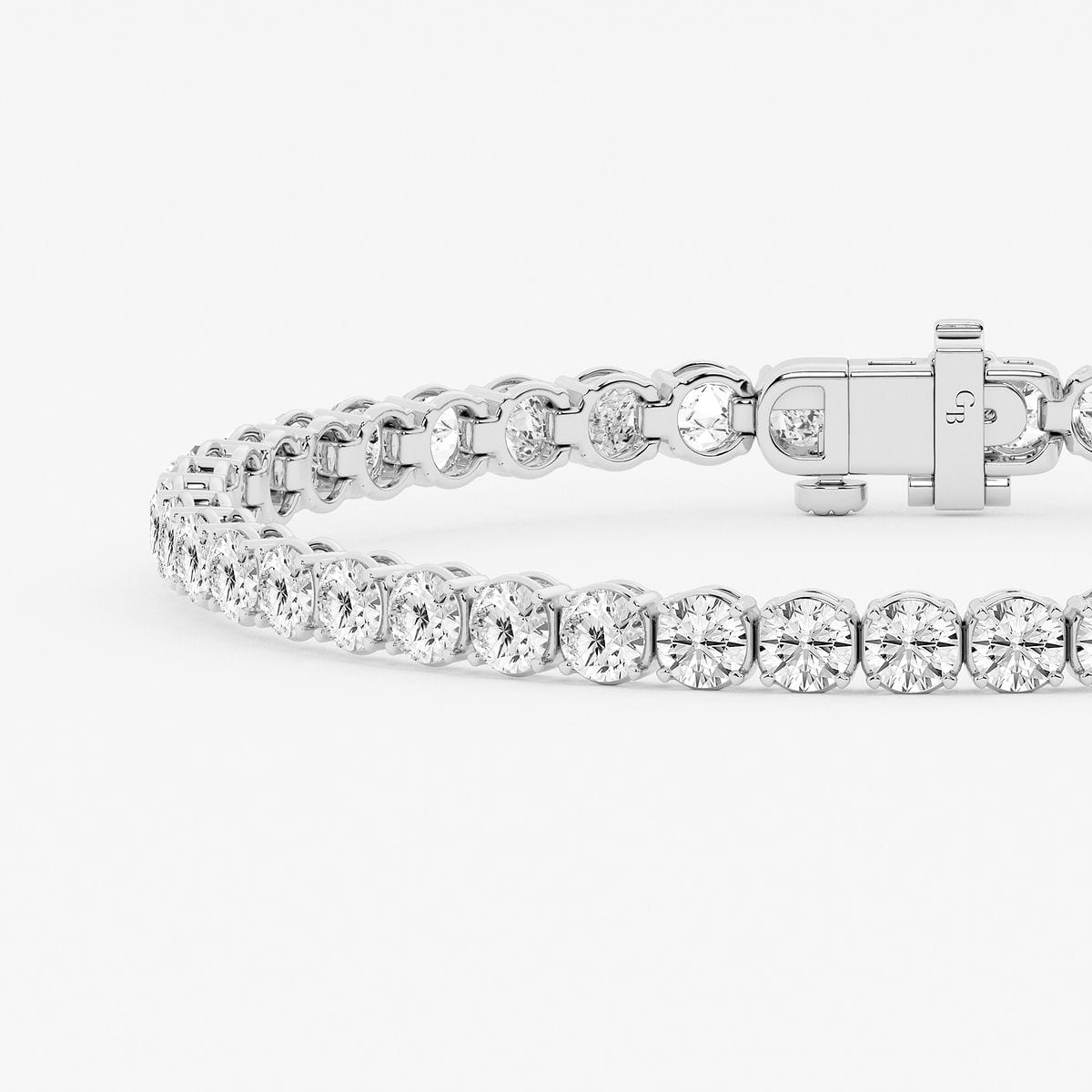 7 ctw Round Lab Grown Diamond Petite Tennis Bracelet - 8 Inches 14K White Gold, F, VS2