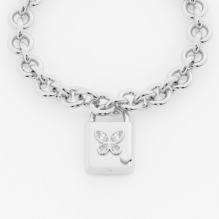 1 ctw Multi-Shape Lab Grown Diamond Butterfly Lock Bracelet