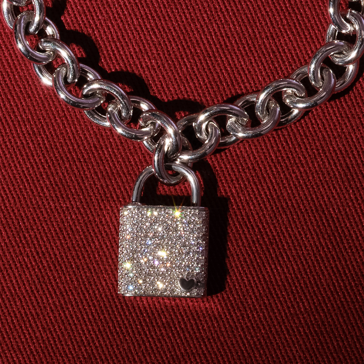 1 3/4 ctw Round Lab Grown Diamond Pave Lock Pendant
