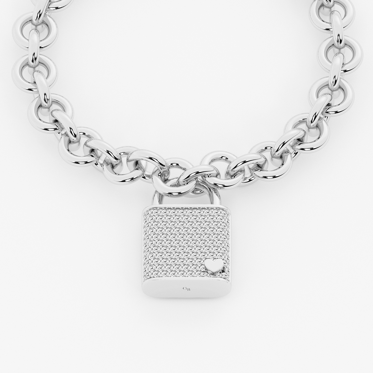 2 1/2 ctw Round Lab Grown Diamond Pave Lock Bracelet