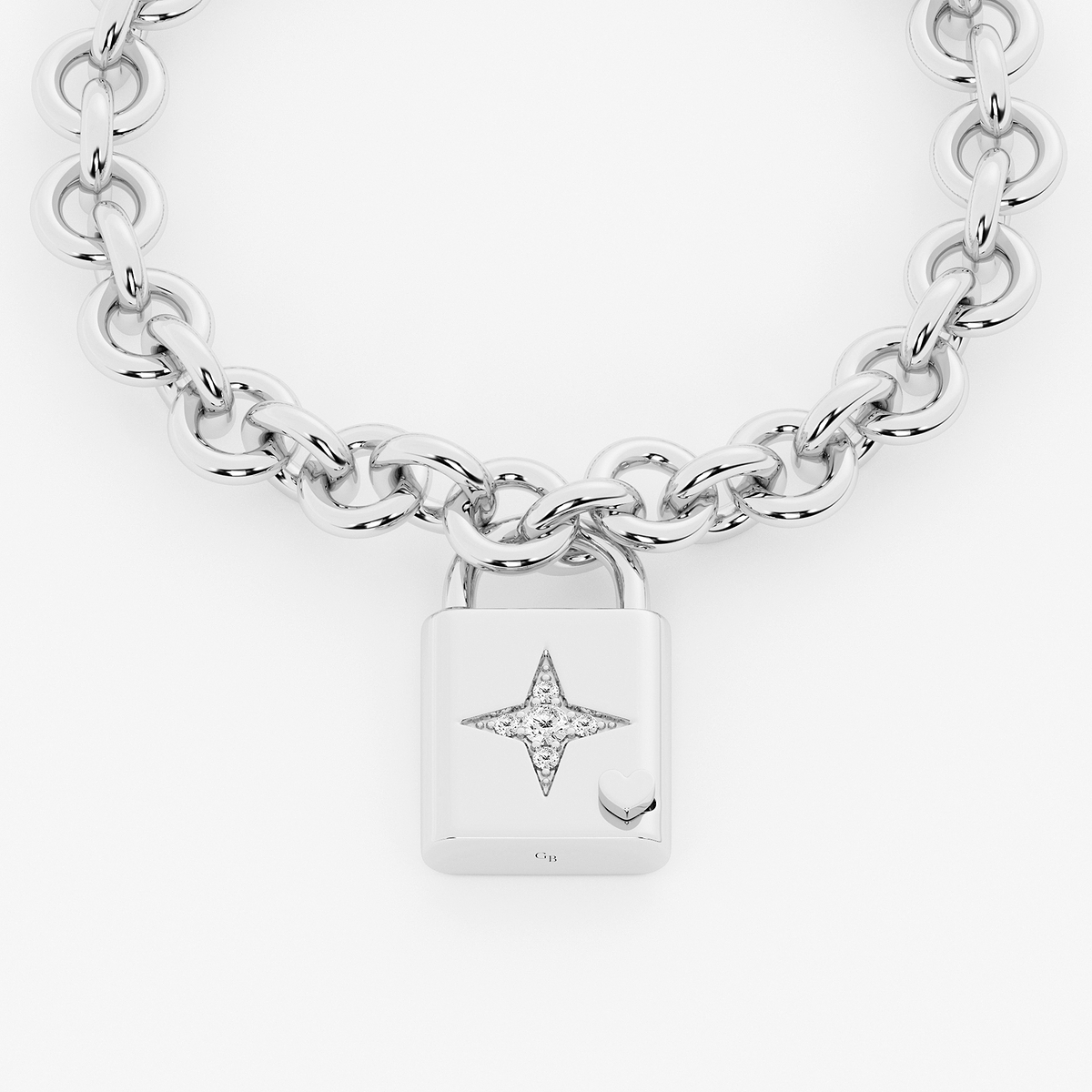 1/3 ctw Round Lab Grown Diamond Star Design Lock Bracelet