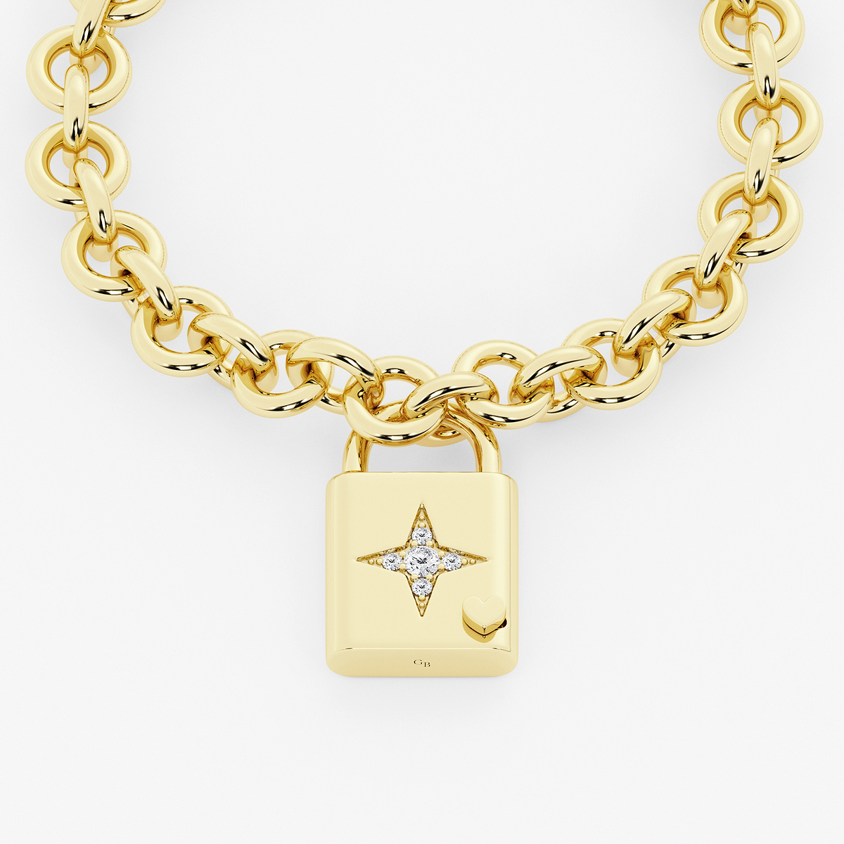 1/3 ctw Round Lab Grown Diamond Star Design Lock Bracelet