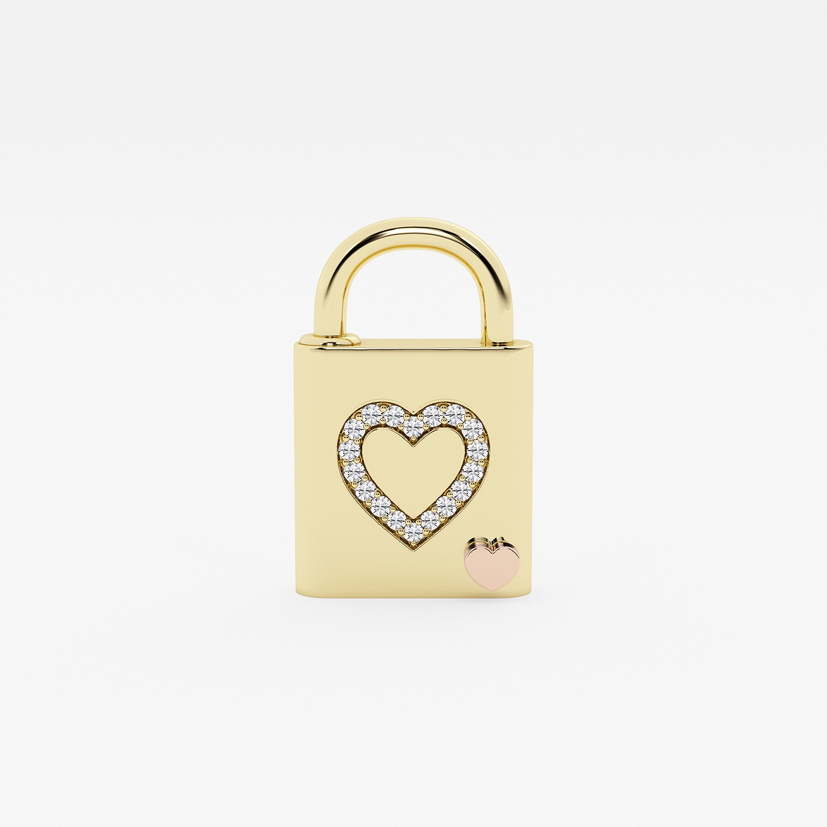 Additional Image 1 for  1/3 ctw Round Lab Grown Diamond Heart Design Lock Bracelet