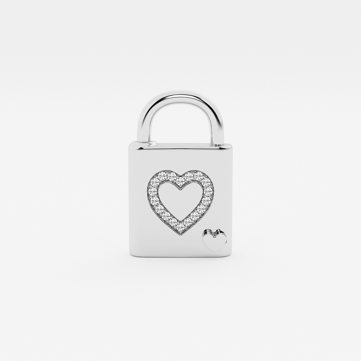Additional Image 1 for  1/3 ctw Round Lab Grown Diamond Heart Design Lock Bracelet