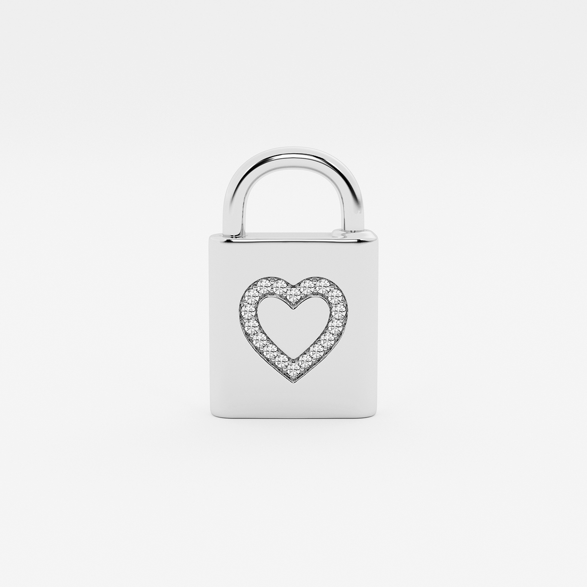 Additional Image 2 for  1/3 ctw Round Lab Grown Diamond Heart Design Lock Bracelet