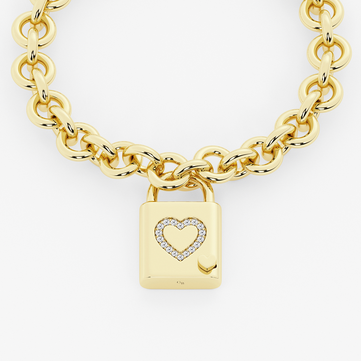 1/3 ctw Round Lab Grown Diamond Heart Design Lock Bracelet