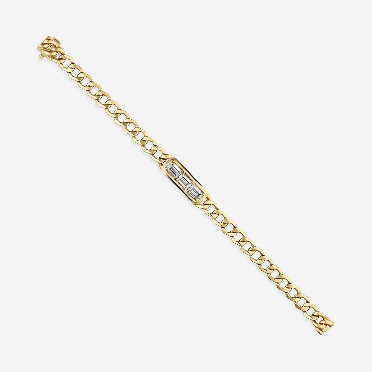 3 ctw Emerald Lab Grown Diamond Fashion Bracelet - 7 Inches 14K Yellow Gold, F, VS2