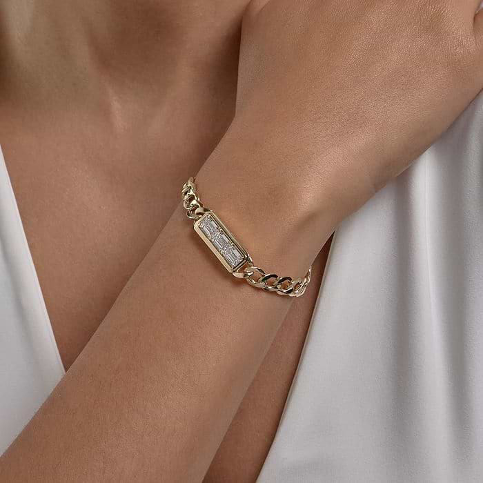2 3/8 ctw Round Lab Grown Diamond Cuban Link Bracelet - 7.5 Inches 14K Rose Gold, DE, VS1