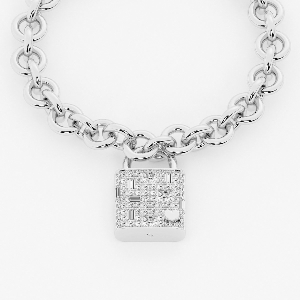 3 1/2 ctw Round & Baguette Lab Grown Diamond Scatter Lock Bracelet