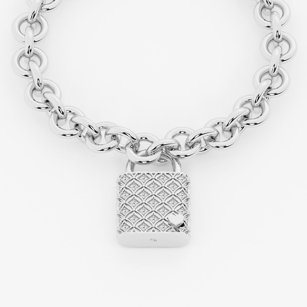 1/2 ctw Round Lab Grown Diamond Filigree Lock Bracelet