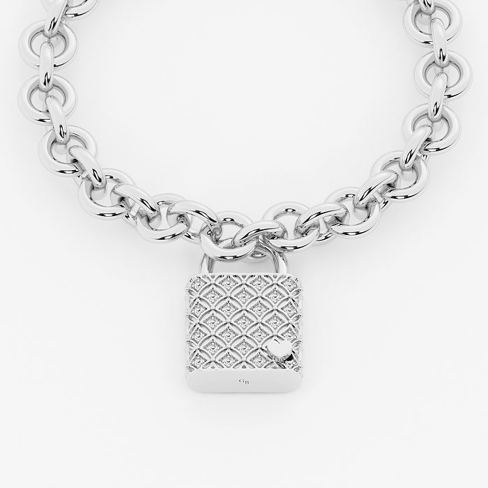 1/2 ctw Round Lab Grown Diamond Filigree Lock Bracelet
