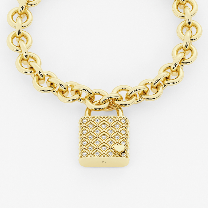1/2 ctw Round Lab Grown Diamond Filigree Lock Bracelet