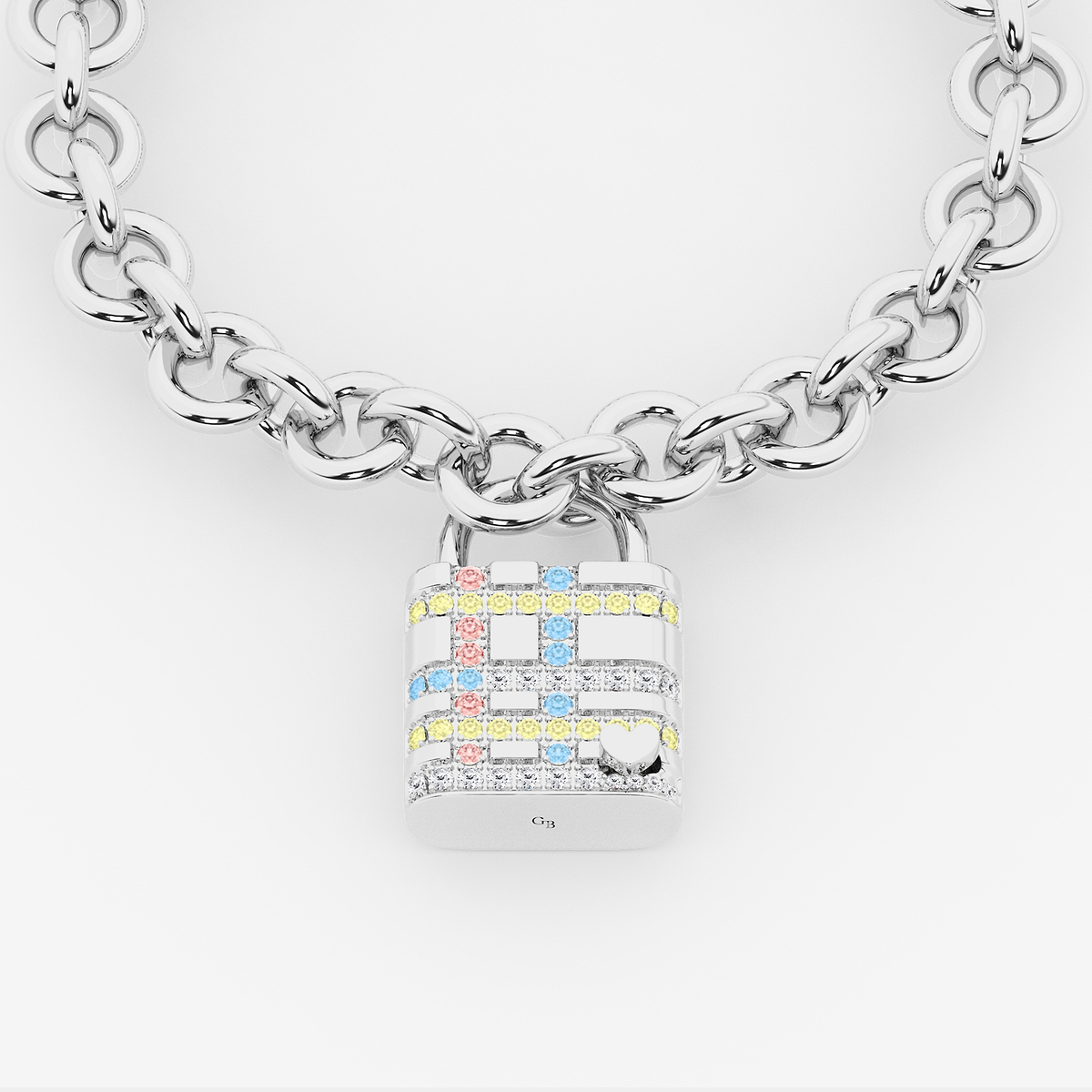 1 1/2 ctw Round Lab Grown Diamond Plaid Lock Bracelet