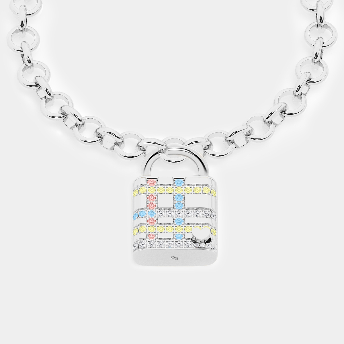 1 1/2 ctw Round Lab Grown Diamond Plaid Lock Bracelet