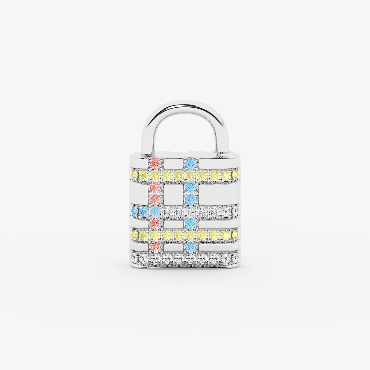 Additional Image 2 for  1 1/2 ctw Round Lab Grown Diamond Plaid Lock Bracelet