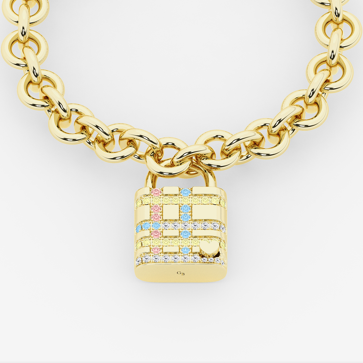 1 1/2 ctw Round Lab Grown Diamond Plaid Lock Bracelet