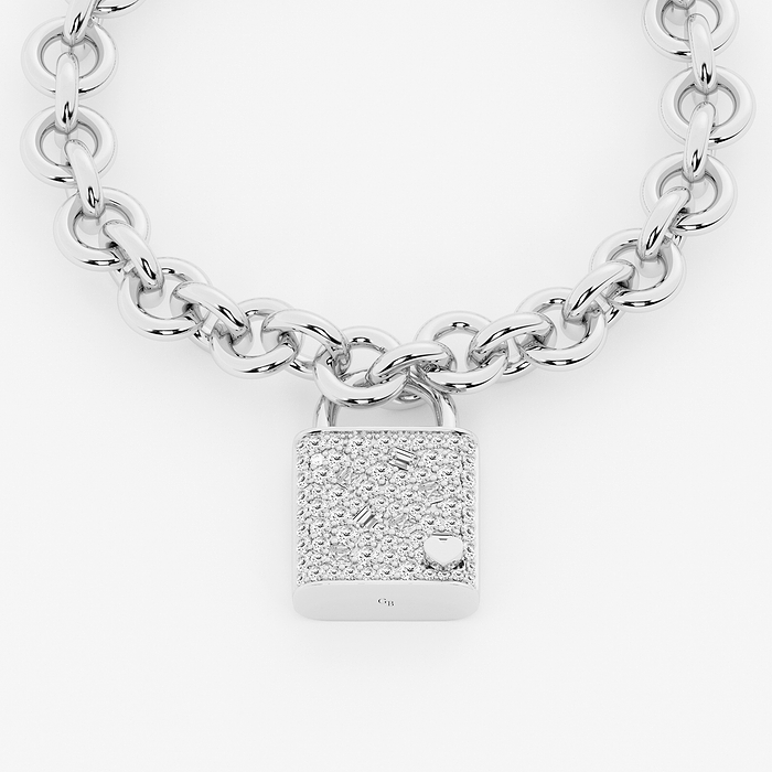 3 ctw Multi-Shape Lab Grown Diamond Lock Bracelet