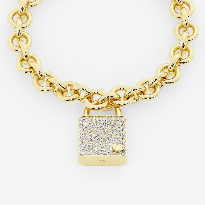 3 ctw Multi-Shape Lab Grown Diamond Lock Bracelet