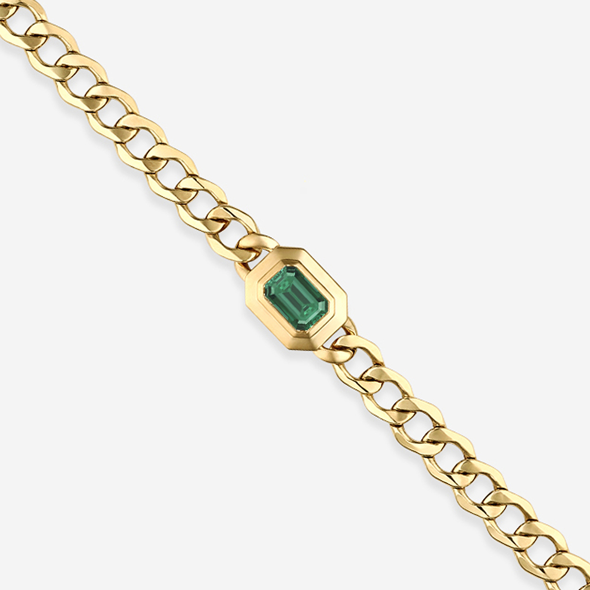 Additional Image 1 for  9X6 mm Emerald Cut Lab Grown Emerald Solitaire Bracelet - 7 Inches